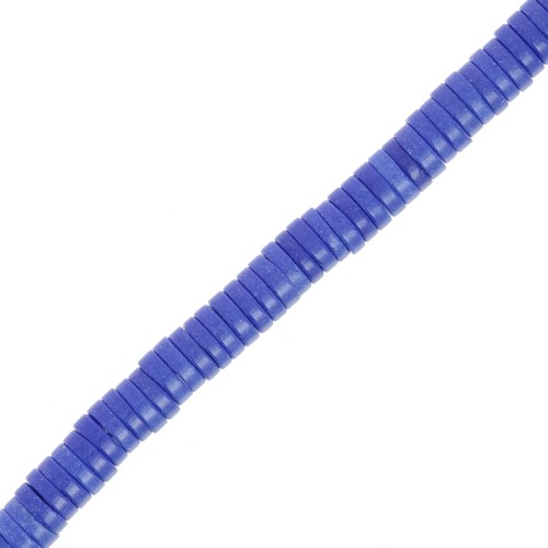 Cuentas arandalas Heishi de imitiación piedra 5x1.5mm - Agate teintée Bleu foncé x40cm