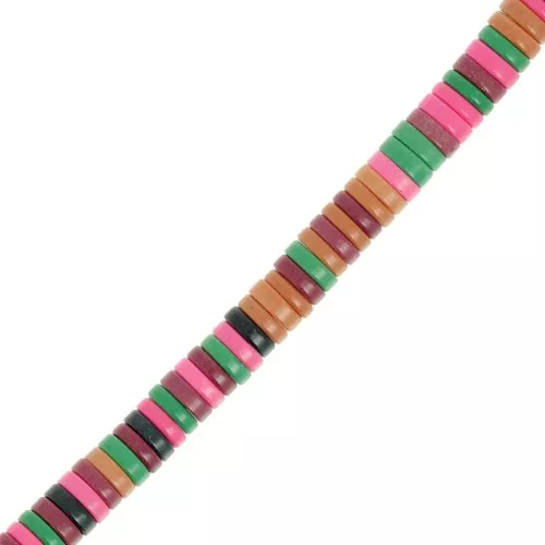 Heishi roundel beads imitación de piedra preciosa 5x1.5mm Agata multicolor x40cm