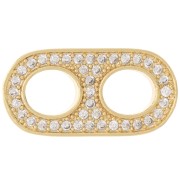 Entrepieza 18x9 mm con óxido de zirconio - Cristal - Dorado x1|raw }}