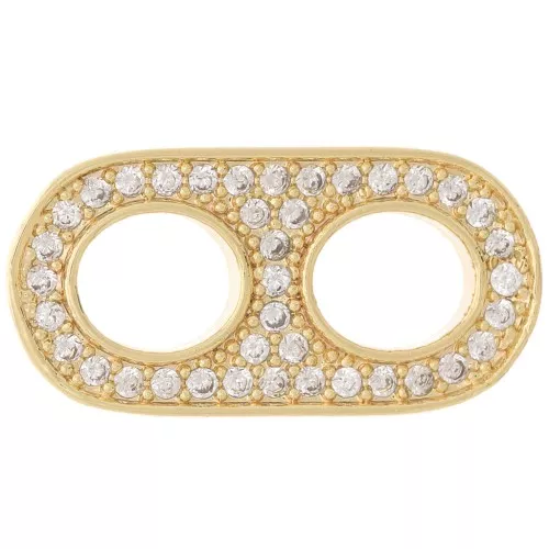 Entrepieza 18x9 mm con óxido de zirconio - Cristal - Dorado x1