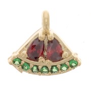 Mini dije de sandía con  óxido de zirconio 8x9 mm - Dorado - Multicolor x1|raw }}