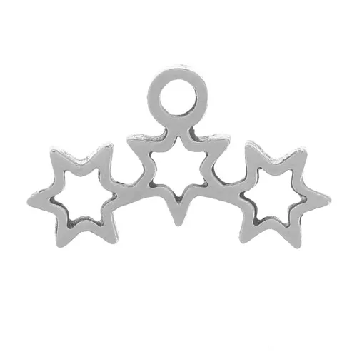 Charm de estrella 6,5x11 mm - Acero inoxidable 304 x1