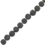 Cuentas Redondas 4 mm Piedra de lava teñida - Gris foncé x20|raw }}