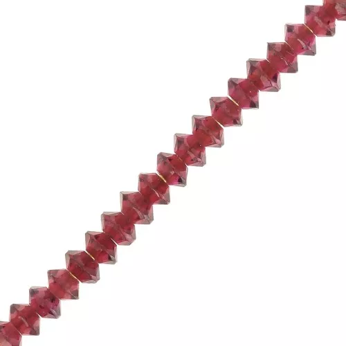 Cuentas de gemas redondas facetadas 3x1,5 mm - Granate x20
