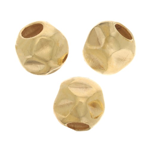 Cuentas redondas efecto arruga 3 mm - Gold filled x10
