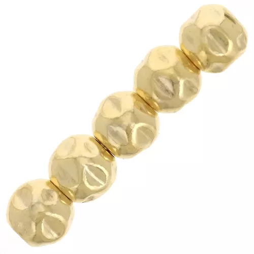 Cuentas redondas efecto arrugado 4 mm - Gold filled (laminated gold) x10
