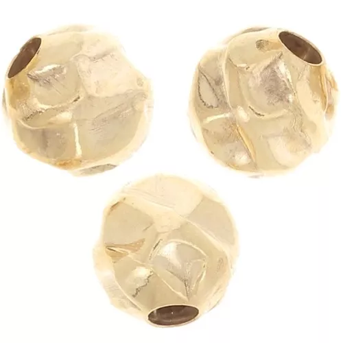 Cuentas redondas efecto arruga 5 mm - Gold filled x5