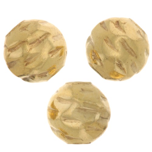 Cuenta redonda efecto arruga 6 mm - Gold filled x1