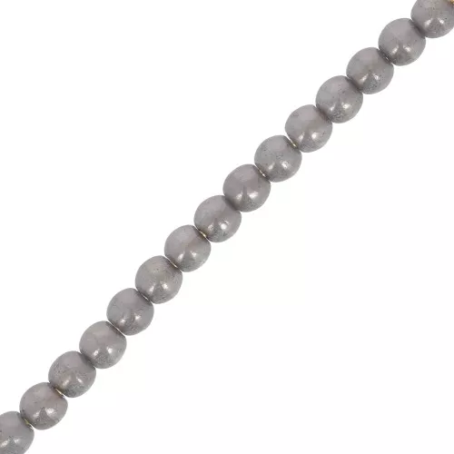 Cuentas checas de vidrio reciclado 3 mm - Alabastro Gris Carbón x50