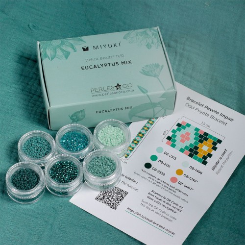Kit de abalorios Miyuki By Perles & Co - Miyuki Delica 11/0 Eucalyptus Mix