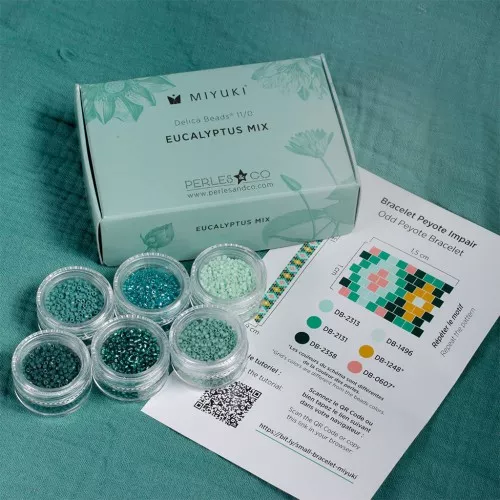 Kit de abalorios Miyuki By Perles & Co - Miyuki Delica 11/0 Eucalyptus Mix