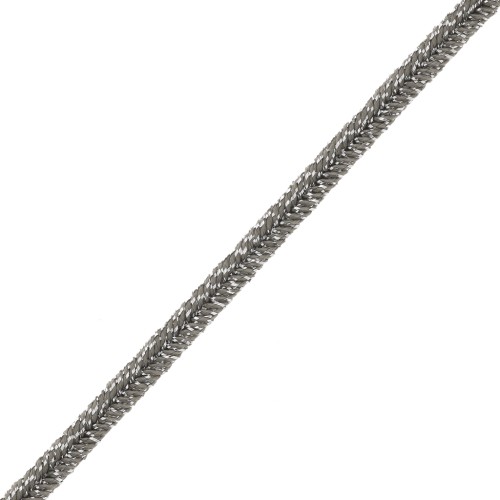 Trenza Luxor de fabricación italiana 3 mm - Marrón - Plata x1m