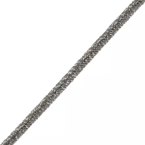 Trenza Luxor de fabricación italiana 3 mm - Marrón - Plata x1m