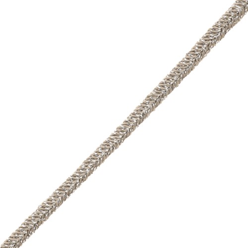 Trenza Luxor de fabricación italiana 3 mm - Marrón claro - Plata x1m