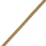Soutache de Luxor de 3 mm hecho en Italia - Marrón claro - Dorado x1m
