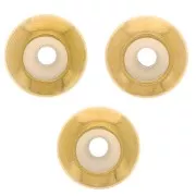 Cuenta pasante de 9 mm con agujero de 3 mm - Acero inoxidable dorado 304 x1