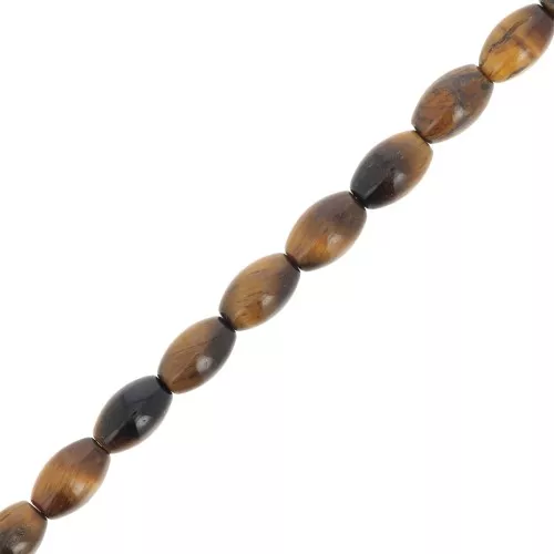 Cuentas olivas de piedra 6x4 mm - ojo de tigre x38cm