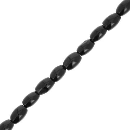 Cuentas de piedras preciosas 5,5x4 mm - Ágata negra x37cm