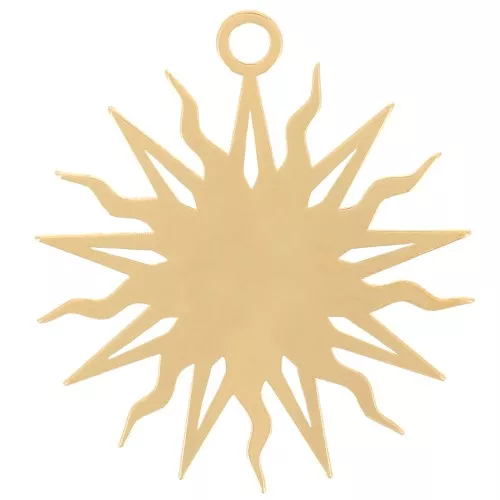 Colgante de sol 16 mm - exclusivo de Perles&Co - Dorado con oro fino x1