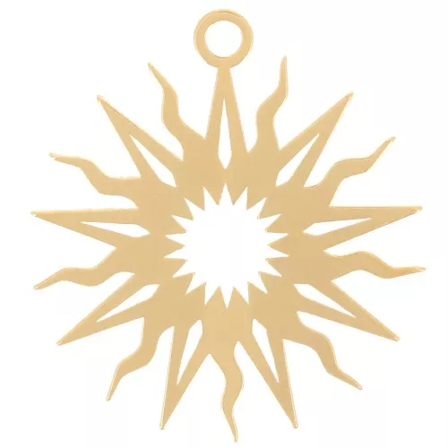 Colgante sol hueco 16 mm - exclusivo de Perles&Co - Dorado con oro fino x1