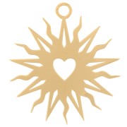 Colgante de sol hueco de 16 mm - motivo de corazón - exclusivo de Perles&amp;Co - Dorado con oro fino x1|raw }}