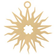 Colgante sol hueco 16 mm - motivo trébol - excluido de Perles&amp;Co - Dorado con oro fino x1|raw }}