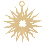 Colgante sol hueco 16 mm - motivo trébol - excluido de Perles&amp;Co - Dorado con oro fino x1