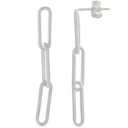 Tachuelas con cadena rectangular 36x4 mm - Plata 925 x2|raw }}