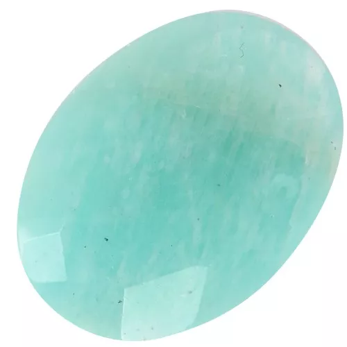 Cabujón ovalado facetado 18x13 mm gema - Amazonita x1