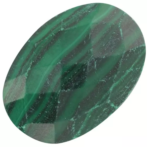 Cabujón ovalado facetado 18x13 mm gema - Malaquita x1