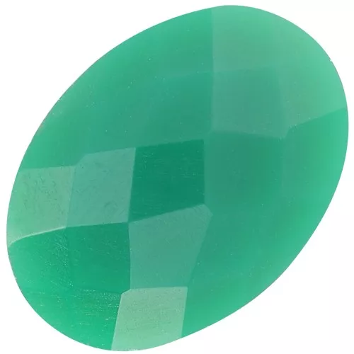 Cabujón ovalado facetado 18x13 mm en gema de color - Ónix verde x1