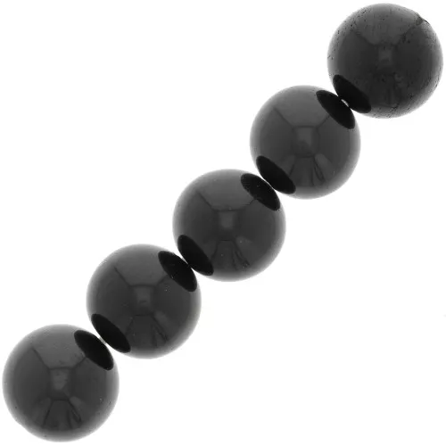 Cuentas redondas de 10 mm de piedra preciosa - Espinela negra x5