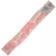 Cuenta rectangular de piedra preciosa facetada de 7x5 mm - Rodocrosita x1