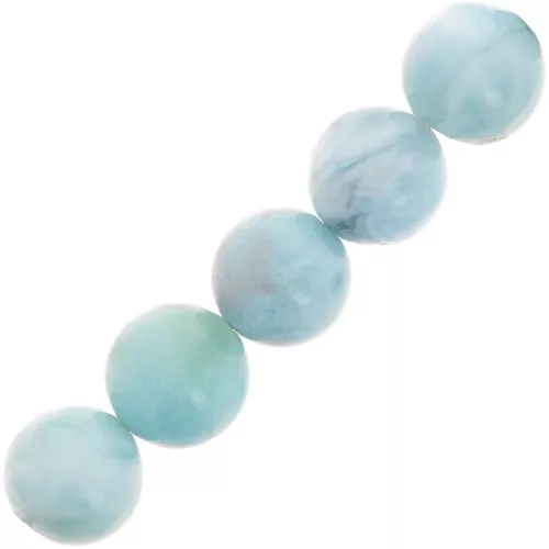 Gema de perla redonda de 8 mm - Larimar x1