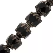 Facetadas Antiguas  6 mm Jet Dark Bronce x20