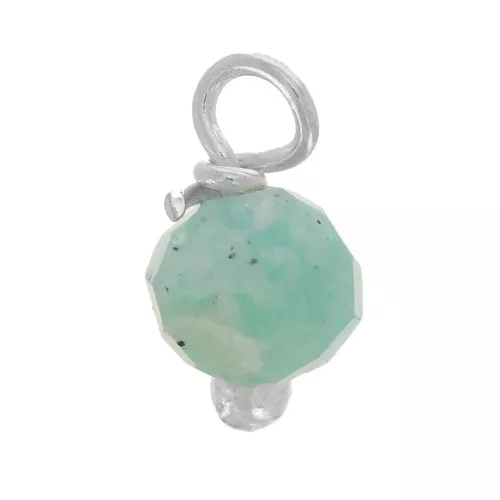 Colgantes de amazonita de 3 mm facetados en plata 925 con cabeza de bola x6