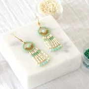 Colgantes redondos facetados de 3 mm de amazonita en plata de ley 925 y dorado de ley x6