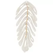 Colgante Hoja 71x28 mm - Concha de Tortuga - Blanco Nacarado x1