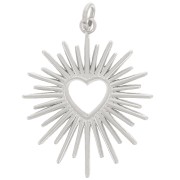 Colgante Sol con Corazón Calado 22x18 mm - Acero inoxidable 316L x1|raw }}
