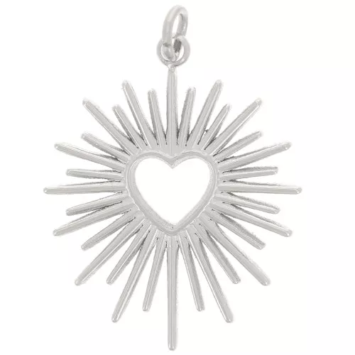 Colgante Sol con Corazón Calado 22x18 mm - Acero inoxidable 316L x1