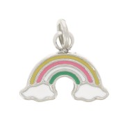 Charm arco iris de resina epoxi de 8x10mm - Acero inoxidable 316L x1|raw }}