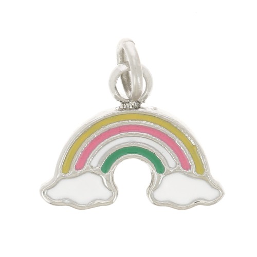 Charm arco iris de resina epoxi de 8x10mm - Acero inoxidable 316L x1