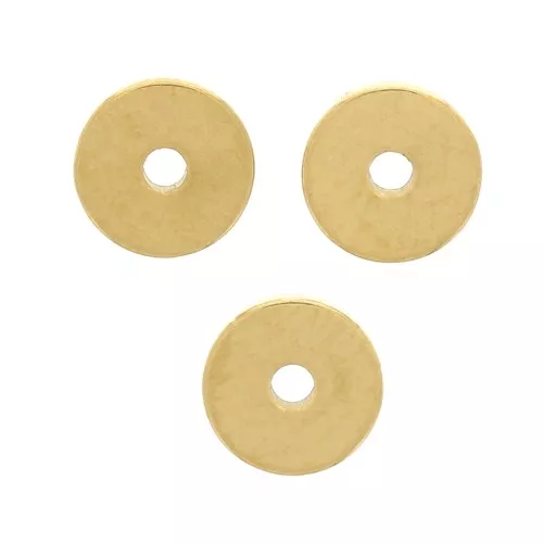 Heishi Disc Beads - Disco Plano 4x0.9 mm - Acero Inoxidable Oro 304 x10
