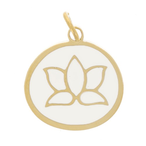 Charm redondo de resina epoxi de 11 mm - Acero inoxidable 316L - Marfil x1