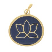 Charm redondo de resina epoxi de 11 mm - Acero inoxidable 316L - Azul oscuro x1|raw }}