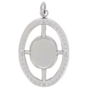 Colgante ovalado texturizado 22x14 mm para cabujón 8x6 mm - Acero inoxidable 316L x1|raw }}