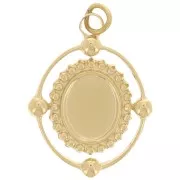 Colgante ovalado 21x16 mm para cabujón 8x6 mm - Acero inoxidable 316L ORO x1