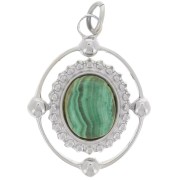 Colgante ovalado 21x16 mm para cabujón 8x6 mm - Acero inoxidable 316L x1