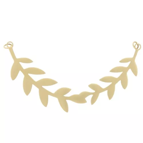 Entrepieza para collar de corona de laurel 56x12mm - Acero inoxidable 316L dorado