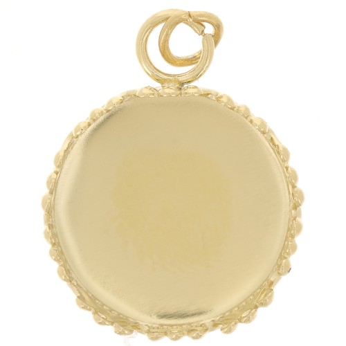 Engaste para colgante con cabujón de 12 mm - diseño de corona - Acero inoxidable 304 Dorado